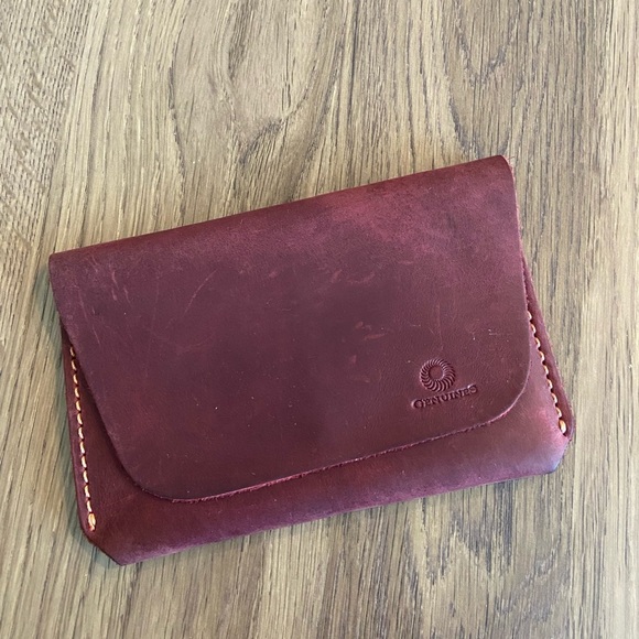 Genuines Burgundy Leather Wallet - Picture 1 of 6